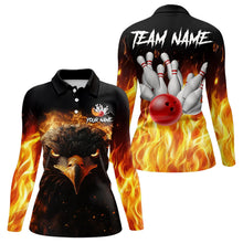 Load image into Gallery viewer, Flame Eagle Women Bowling Polo, Quarter Zip Shirt Custom team ladies bowling outfit gifts for bowlers NQS9708
