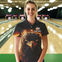 Load image into Gallery viewer, Flame Eagle Women Bowling Polo, Quarter Zip Shirt Custom team ladies bowling outfit gifts for bowlers NQS9708