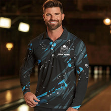 Load image into Gallery viewer, Personalized Blue Camo Bowling Team Shirts For Men Custom Bowling Team jerseys, Gifts For Bowler NQS9718