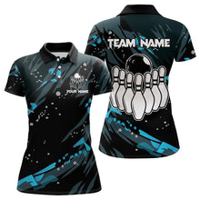 Load image into Gallery viewer, Personalized Blue Camo Bowling Team Shirts For Women Custom Bowling Team jerseys, Gifts For Bowler NQS9718