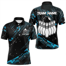 Load image into Gallery viewer, Personalized Blue Camo Bowling Team Shirts For Men Custom Bowling Team jerseys, Gifts For Bowler NQS9718