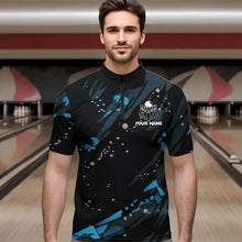 Load image into Gallery viewer, Personalized Blue Camo Bowling Team Shirts For Men Custom Bowling Team jerseys, Gifts For Bowler NQS9718