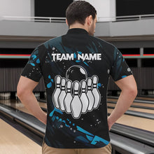 Load image into Gallery viewer, Personalized Blue Camo Bowling Team Shirts For Men Custom Bowling Team jerseys, Gifts For Bowler NQS9718