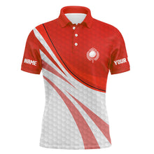 Load image into Gallery viewer, Red and white Mens Golf Polo Shirts Custom Mens red golf polo golfer gifts NQS9208