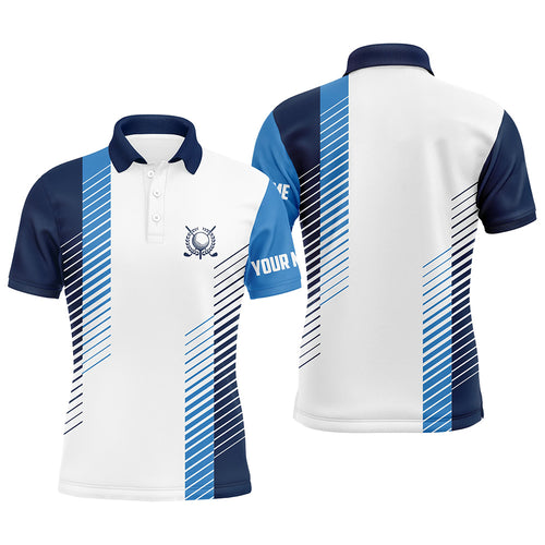 White and blue Mens golf polo shirts custom golf ball shirt for men, best men golf wear NQS6162