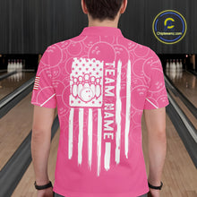 Load image into Gallery viewer, Pink bowling camo Mens bowling shirts Custom American flag patriotic bowling team league jerseys NQS10714