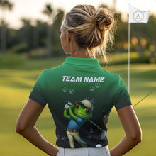 Load image into Gallery viewer, Funny Frog Green Golf polo shirt for Women Custom ladies golf top, personalized golf gifts NQS11104