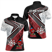 Load image into Gallery viewer, Funny Bowling ball and Pins Mens bowling shirt Custom Camo Bowling Team Jersey, gift for Bowler | Red NQS9604