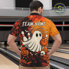 Load image into Gallery viewer, Custom Orange Boo Bowling Men Polo, Quarter Zip Shirts Bowling League Team Jerseys Halloween Outfits NQS10523