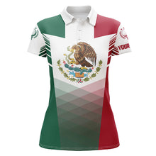 Load image into Gallery viewer, Mexican Flag Womens golf polo shirts custom Mexico golf outfit women, unique ladies golf apparel NQS7356