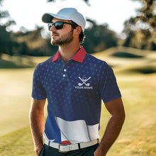 Load image into Gallery viewer, Texas Flag Golf Polo Shirts For Men Custom Team Name golf tops for mens, patriotic golf gifts NQS9769