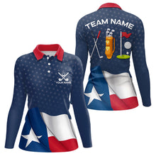 Load image into Gallery viewer, Texas Flag Golf Polo Shirts For Women Custom Team Name ladies golf tops, patriotic golf gifts NQS9769