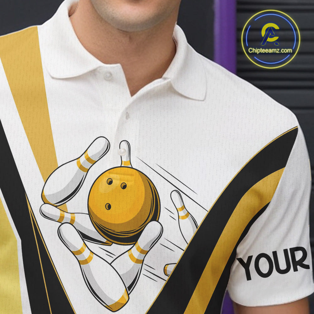 Custom Funny Bowling shirts for men I'm not swearing, I'm using my bowling words Gold bowl shirts NQS11548
