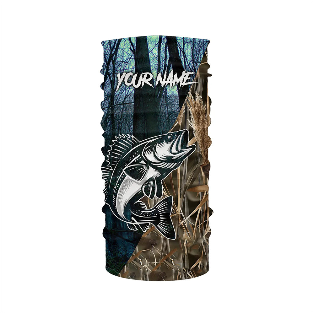 Walleye Fishing Camo Customize Name Long Sleeve Fishing Apparel, Personalized Fishing Gifts NQS395
