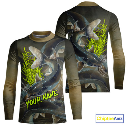 Personalized Catfish Fishing jerseys, Catfish scales long sleeve fishing shirts uv protection NQS10332