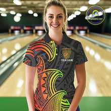 Load image into Gallery viewer, Personalized Black and Colorful Tribal pattern Bowling Shirts For Women Custom Team Bowling Jersey NQS10764