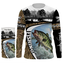 Load image into Gallery viewer, Largemouth bass fishing camo Custom UV protection long sleeves fishing shirt, fishing gifts NQS921
