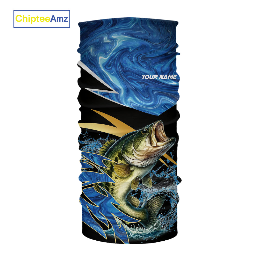 Largemouth Bass fishing Blue Camo Custom sun protection Bass fishing jerseys, Bass fishing apparel NQS9932