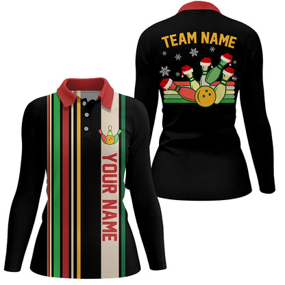 Retro Bowling shirt for Women Custom Funny Christmas Team Bowling League Jersey Ladies Christmas Gifts NQS8853