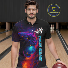 Load image into Gallery viewer, Colorful Panther Bowling Jerseys Bowling Shirt for Men Custom Bowling Team shirts for bowlers NQS11186