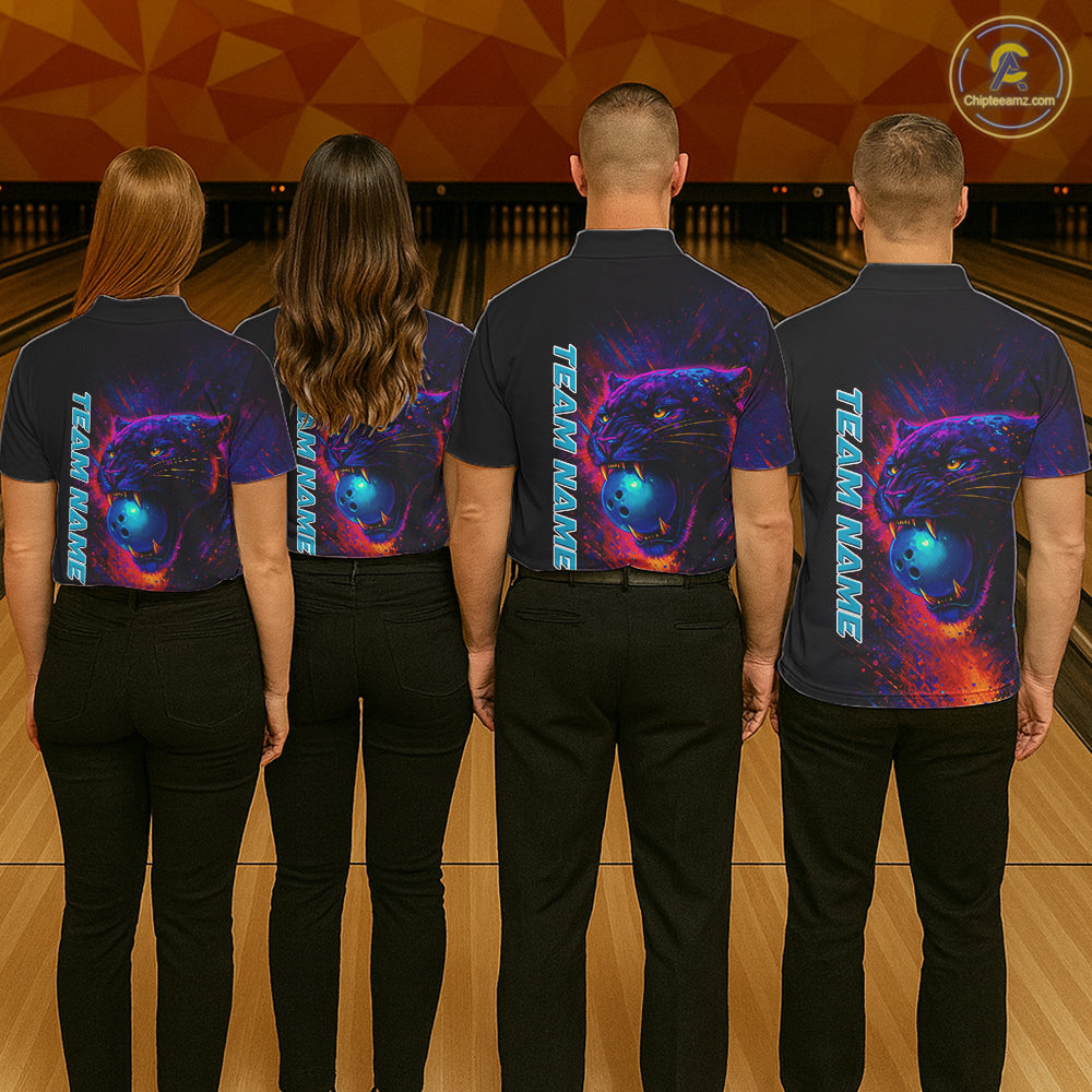 Colorful Panther Bowling Jerseys Bowling Shirt for Men Custom Bowling Team shirts for bowlers NQS11186