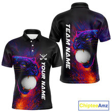 Load image into Gallery viewer, Colorful Panther Golf Polo Shirts For Men Custom Golf attire for men, Personalized team golf gifts NQS11187