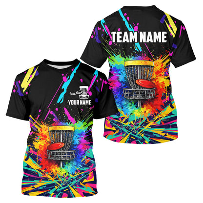 Personalized Colorful Disc Golf Polo, T-shirt, Hoodie Disc Golf Team Jerseys, Disc Golf Gifts NQS11375