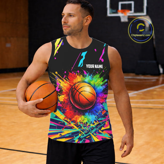 Personalized Colorful Basketball vest, t-shirt, long sleeve, hoodie custom Basketball team jerseys NQS11376
