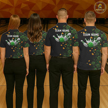 Load image into Gallery viewer, Personalized Green Clover St Patrick's Day pattern Bowling Shirts For Men, Team Bowling Jerseys NQS11206