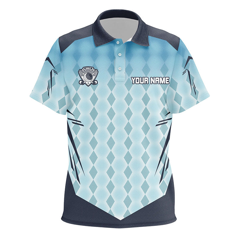 Blue argyle pattern Kid golf polos custom golf tops for Kid, golf gifts for children NQS7592
