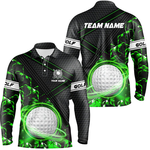 Black and Green Light Golf ball Mens golf polo shirts custom golf apparel for men NQS8014