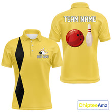 Load image into Gallery viewer, Personalized Retro Bowling Polo, 1/4 Zip Shirts For Men custom vintage bowling team jersey | Yellow NQS11013