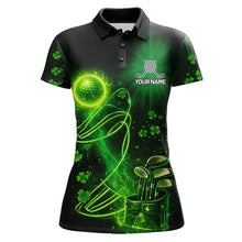 Load image into Gallery viewer, Green shamrock lightning thunder St Patrick's Day Women Golf Polo Shirts custom ladies golf outfits NQS11415
