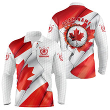 Load image into Gallery viewer, Canadian flag Mens golf polo shirts custom white golf ball team patriotic golf shirts for mens golfers NQS9657