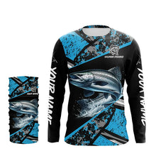 Load image into Gallery viewer, Chinook Salmon fishing Blue camo Long Sleeve Performance Fishing Shirt custom Salmon fishing jerseys NQS9347
