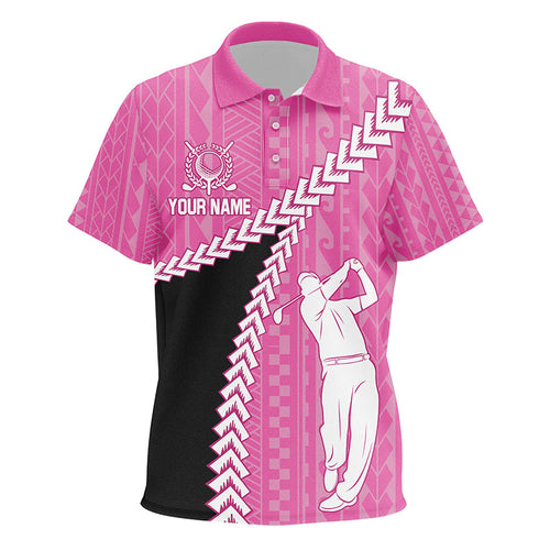 Black and Pink Hawaiian Tribal Pattern Kid golf polo shirts custom golf clothes for Kid, golfer gifts NQS8221