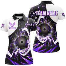 Load image into Gallery viewer, Purple Lightning thunder bowling Team league jerseys custom Womens Bowling Polo, Quarter zip Shirts NQS8231