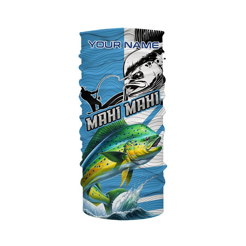 Mahi mahi Fishing Blue Camo UV protection custom long sleeve fishing apparel, Dorado fishing jerseys NQS8235