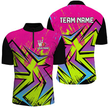 Load image into Gallery viewer, Colorful Bowling Polo, Quarter Zip Shirts For Men Custom Bowling Team Jersey, Gift For Bowlers NQS8921