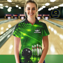 Load image into Gallery viewer, Green Light Bowling Polo, Quarter Zip Shirts For Women Custom Bowling Team Jerseys, Gift For Bowlers NQS11737