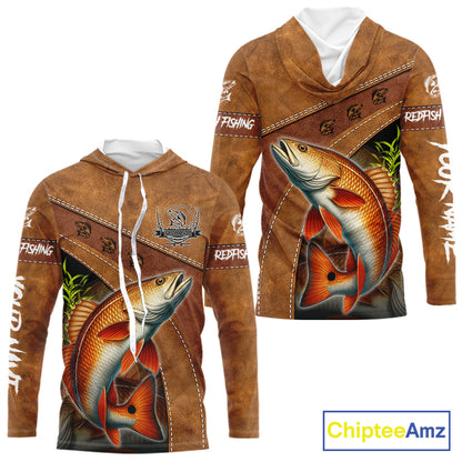 Redfish fishing UV protection custom name fishing shirts, performance shirts for men, women, kid NQS11458