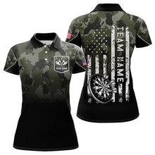 Load image into Gallery viewer, Black Green Camo Women Darts Shirts Custom American Flag patriotic Team Darts Jersey NQS9523