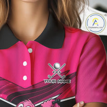 Load image into Gallery viewer, Funny Pink Flamingo Golf Polo Shirts For Women Custom Flamingo Team ladies golf tops, funny golf gift NQS11656