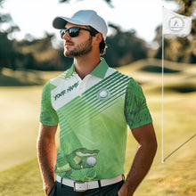 Load image into Gallery viewer, Funny Alligator Golf polo shirt for men Custom Alligator golf outfit men, funny golf gifts | Green NQS11743