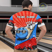 Load image into Gallery viewer, Funny Bowling Boom Strike Bowling Shirt For Men Custom Red, White and Blue retro Team Bowling Jerseys NQS11661