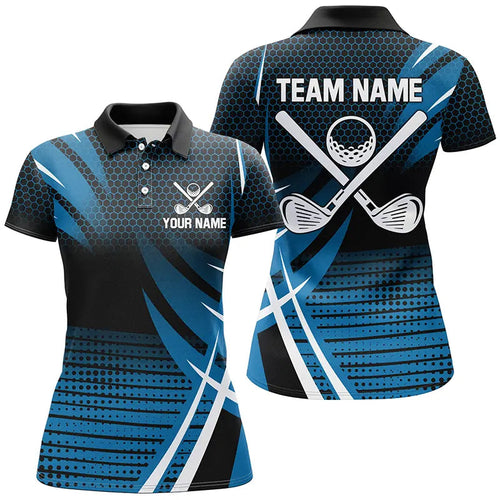 Womens golf polo shirts custom cool golf shirts, golfing gifts for team | Blue NQS7486