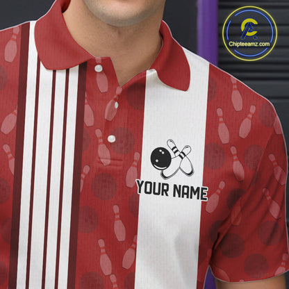 Customized Retro Bowling Team Shirts For Men That's some bowshit Funny Bowling Pattern Jerseys| Red NQS11509