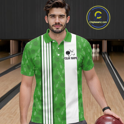Custom Retro Bowling Team Shirts For Men That's some bowshit Funny Bowling Pattern Jerseys | Green NQS11511