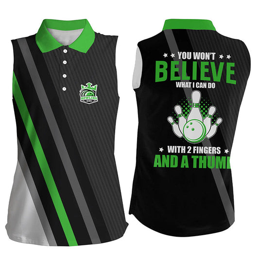 Green & black sleeveless polo shirts you won't believe what I can do with 2 fingers and a thumb NQS8524