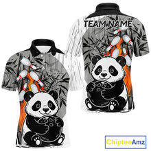 Load image into Gallery viewer, Black and White Panda Bowling Shirts For men Custom Funny Team Bowling Jerseys, Bowling Uniform NQS11113